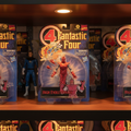 Marvel Legends High Evolutionary retro cardback figure displayed on a wooden collector shelf among other Marvel Legends figures — More4less Outlet