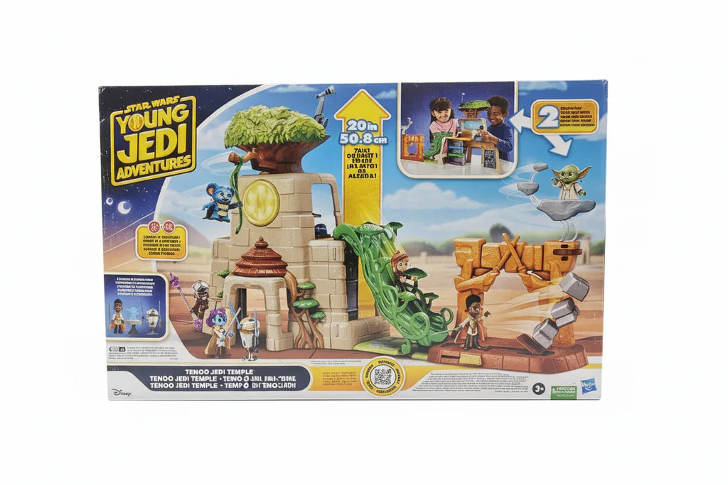 Star Wars Young Jedi Adventures Tenoo Jedi Temple playset box on white studio background