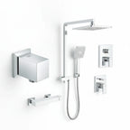 Studio setting for Grohe Allure Brilliant shower installation components in high-polish chrome