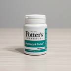 Potter's Herbals Bacopa monnieri 60 Capsules package on a light wood tabletop