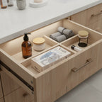 Gillette Venus Pubic Hair & Skin Razor Kit in organized bathroom vanity drawer with aesthetic toiletry essentials