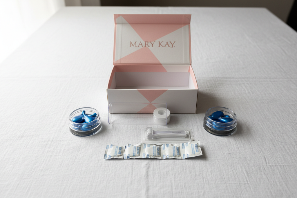 Rodan + Fields At-Home Facial Spa Kit full contents gift reveal on white linen - More4less Outlet