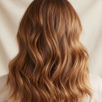 Close-up of beautifully textured, lived-in wavy hair with natural movement