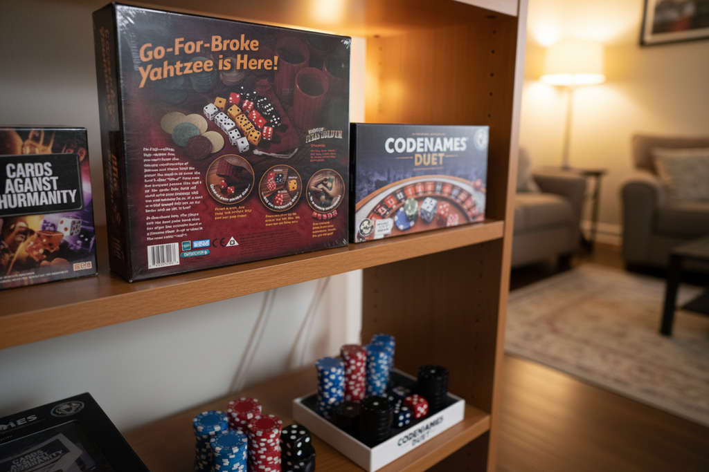 Yahtzee Texas Hold'em Game by Parker Brothers - New & Factory Sealed - Combine classic dice rolling with high-stakes poker fun - More4less Outlet Verified
