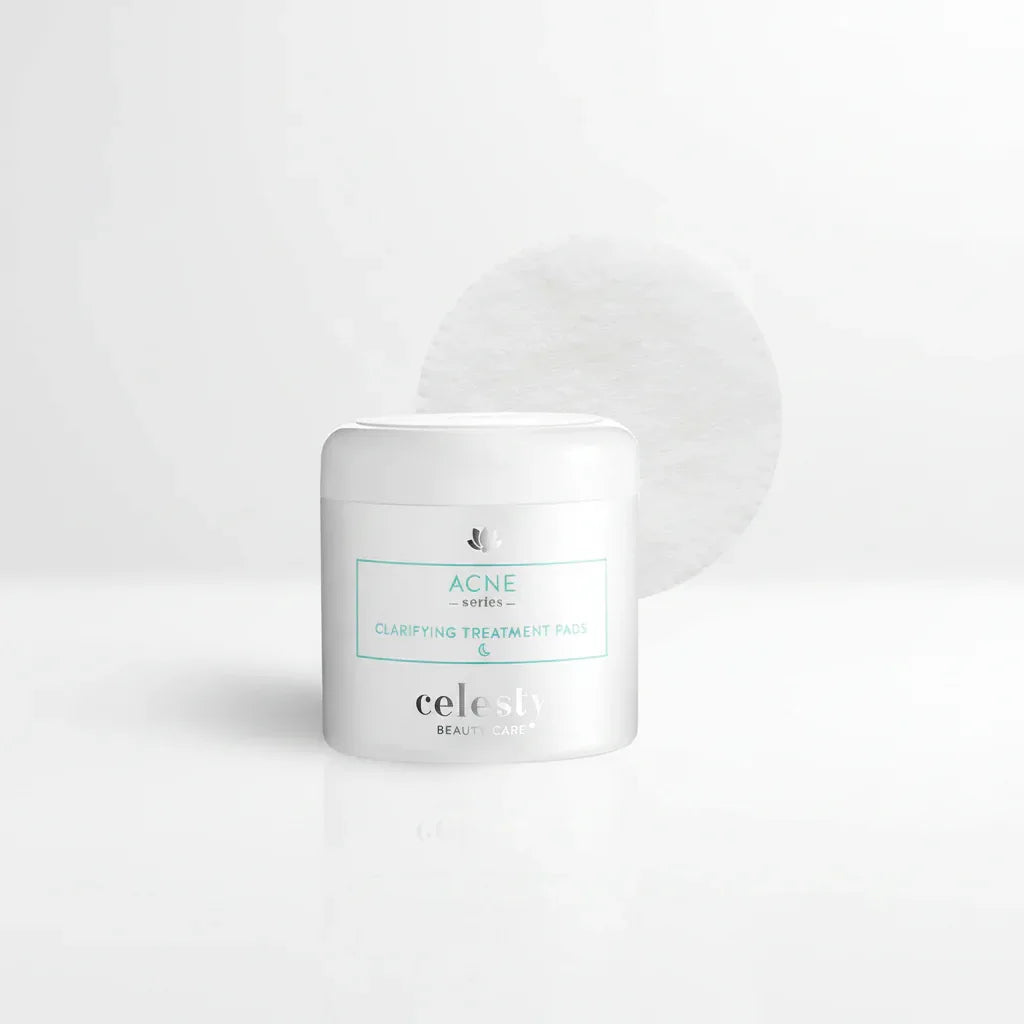 Clean minimal white bathroom counter featuring a white skincare jar with teal label accents