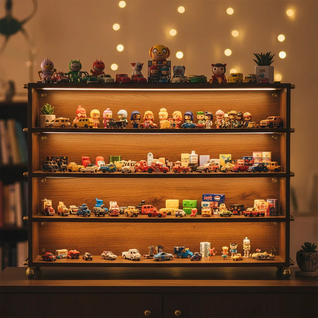 ZURU Mini Brands Max Surprise collectibles displayed on collector's shelf