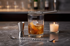 Houdini 4-Piece Cocktail Tool Set displayed on dark marble home bar countertop - More4less Outlet