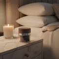 Mary Kay TimeWise Repair Volu-Firm Night Treatment Retinol jar on marble nightstand with candlelight – More4less Outlet