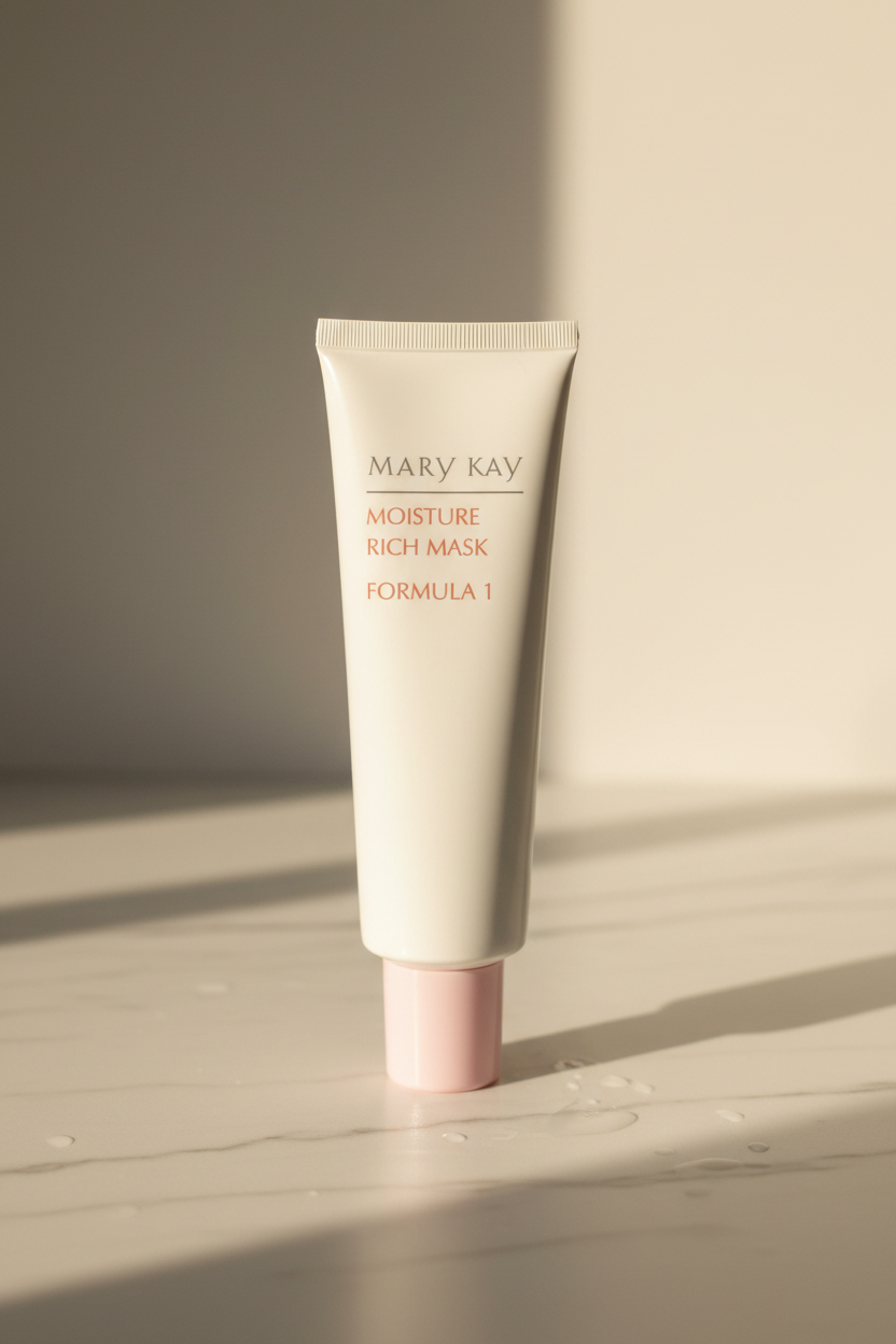 Mary Kay Moisture Rich Mask Formula 1 in serene morning sunlight on white marble - More4less Outlet