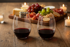 Riedel stemless crystal wine tumblers modern dining table red wine charcuterie candlelight — More4less Outlet