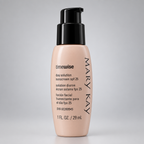 Mary Kay TimeWise Day Solution Sunscreen SPF 25 pump bottle studio product shot. At least one real product photo taken by Chad is included in the gallery. Remaining images are AI-generated lifestyle photos for visual context only. Minor label or packaging variation may occur between matching stocked units.