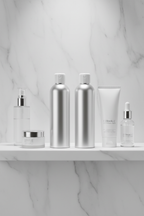 ZO Medical Balatone Cooling Toner bottles styled on a modern white-on-grey bathroom shelf