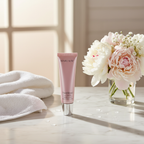 Mary Kay TimeWise pink eye cream tube white marble vanity soft towel delicate flowers warm morning light premium luxury skincare lifestyle - More4less Outlet