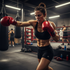 MMA fighter wearing mouthguard during gym sparring session