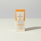 AI-generated studio image of Dr.G Brightening Up Sun+ SPF50+ PA+++ 50 mL retail box on a warm-white surface