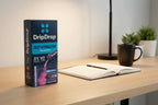 DripDrop Bold Variety Electrolyte Pack 8ct on office desk with planner and coffee mug — daily productivity rehydration routine