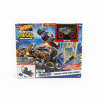 White studio backdrop professional product shot of Hot Wheels Monster Trucks Arena Smashers Race Ace box