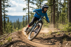 G-Form Youth Pro-X2 Knee Pads worn by young kid mountain biking on dirt trail