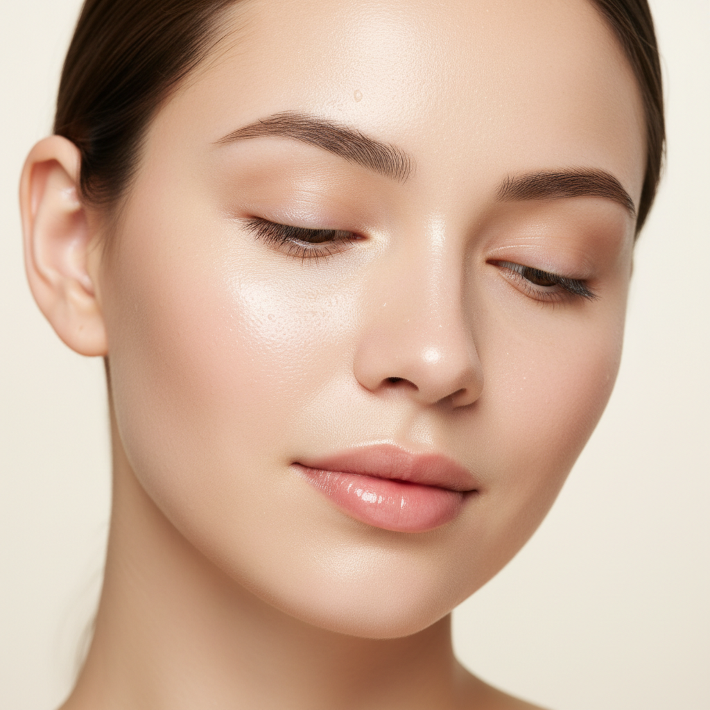 Close-up of visibly clean, refreshed, and detoxified skin after a face mask treatment