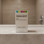 Rodan + Fields ENHANCEMENTS Body Micro-Dermabrasion 1.9 oz package on a neutral stone shelf