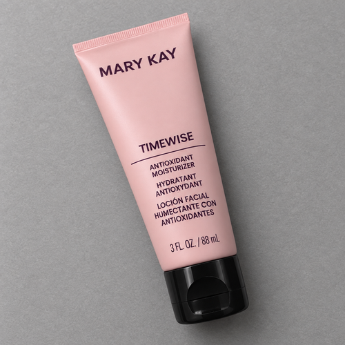 AI angled image of Mary Kay TimeWise Antioxidant Moisturizer tube on gray surface