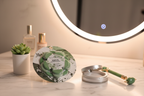 Olivia Rose 15pc green gradient mini powder puff set aesthetic vanity setup jade roller marble — More4less Outlet