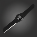 Black steel 38-inch riding mower blade star center hole sharp cutting edge close-up dark studio premium lawn equipment replacement part - More4less Outlet