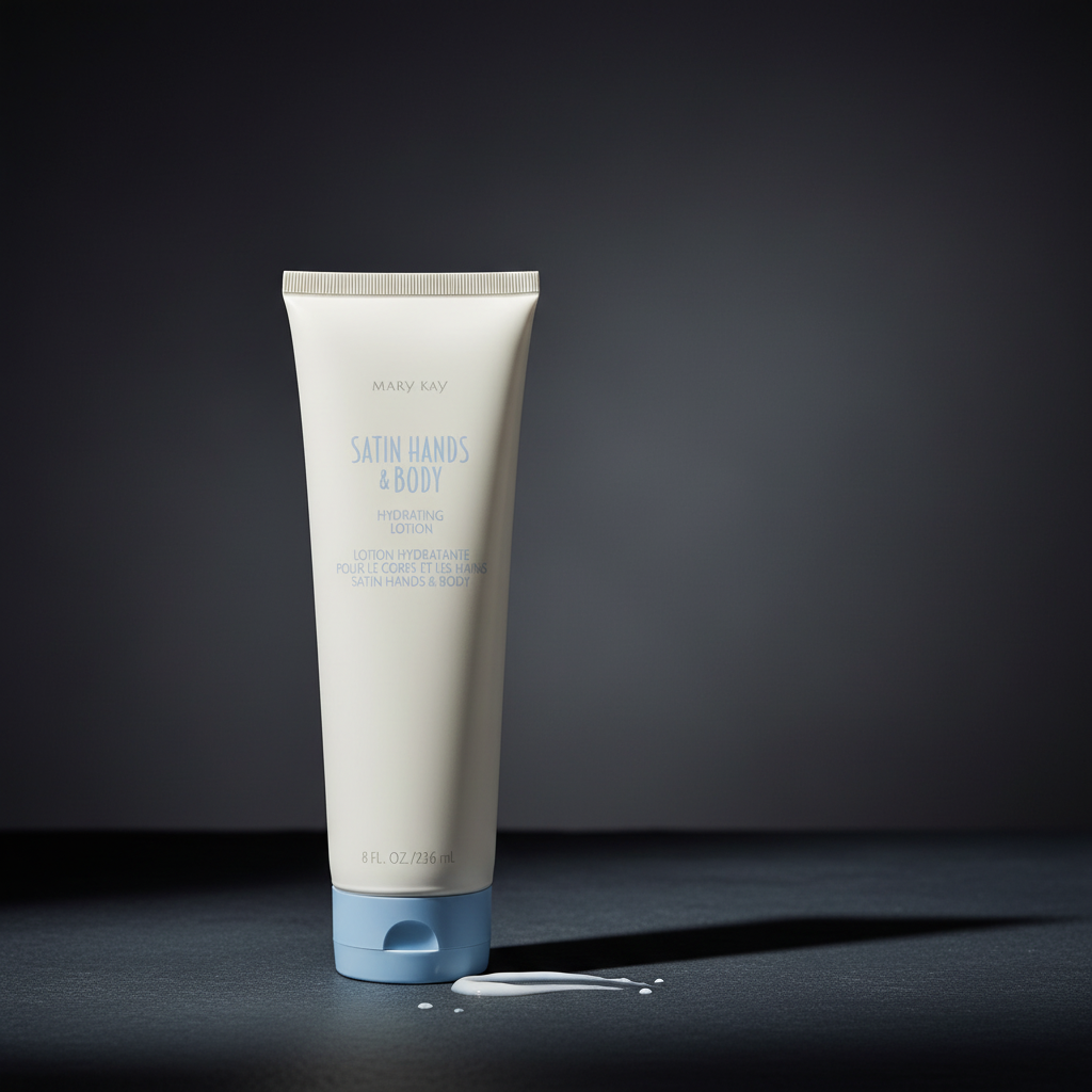 Mary Kay Satin Hands & Body Hydrating Lotion on dark slate studio luxury beauty product photography – More4less Outlet
