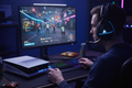 Turtle Beach Stealth 600 Gen 2 USB wireless gaming headset worn by gamer at PS5 gaming desk with RGB lighting and monitor – More4less Outlet