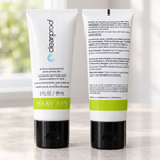 Front and back views of two Mary Kay Clear Proof Oil-Free Moisturizer tubes on a clean surface