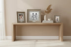 Modern family home decor styling featuring interchangeable print size wood grain framing options