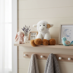 Animal Adventure White Lamb Plush on child nursery shelf with soft pastel farmhouse decor - More4less Outlet