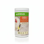 Bright white studio photography of Herbalife Formula 1 Select Natural Vanilla shake canister showing label detail