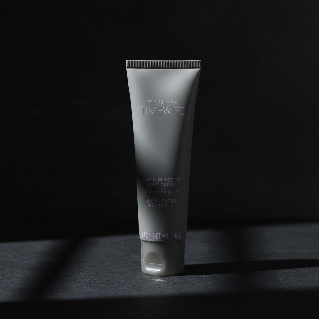 Mary Kay TimeWise Age Minimize 3D Night Cream on dark slate studio luxury beauty product photography – More4less Outlet