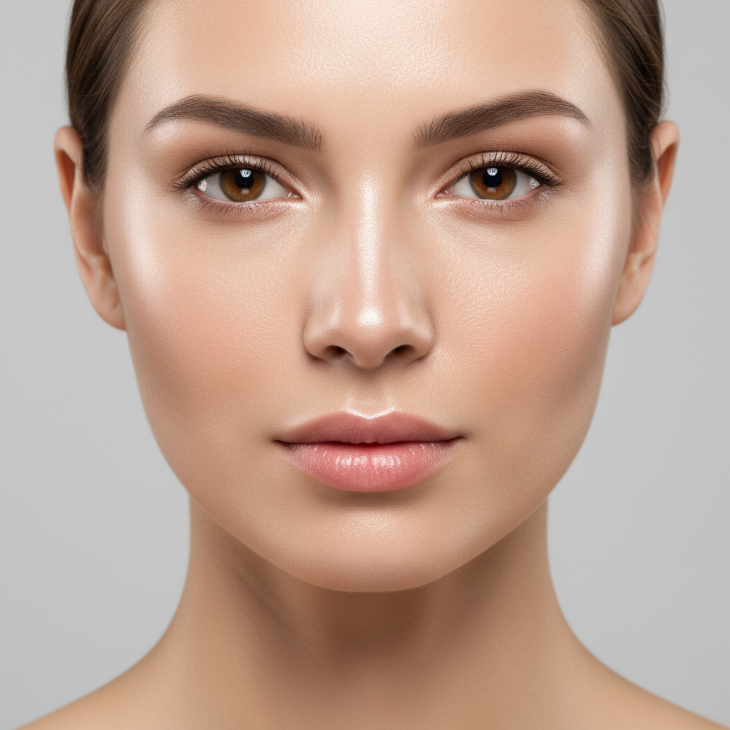 Close-up of radiant, even-toned skin complexion