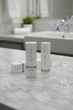 Rodan + Fields REDEFINE Pore Refining Toner bottle and box centered on light marble vanity