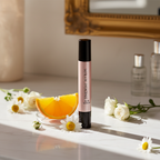 Mary Kay TimeWise serum tube black cap white marble vanity vitamin C orange slice white flowers warm morning light premium luxury skincare lifestyle - More4less Outlet
