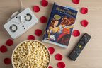 Beauty and the Beast Special Edition VHS Platinum Edition 90s movie night flat lay with VHS rewinder popcorn rose petals and remote – More4less Outlet