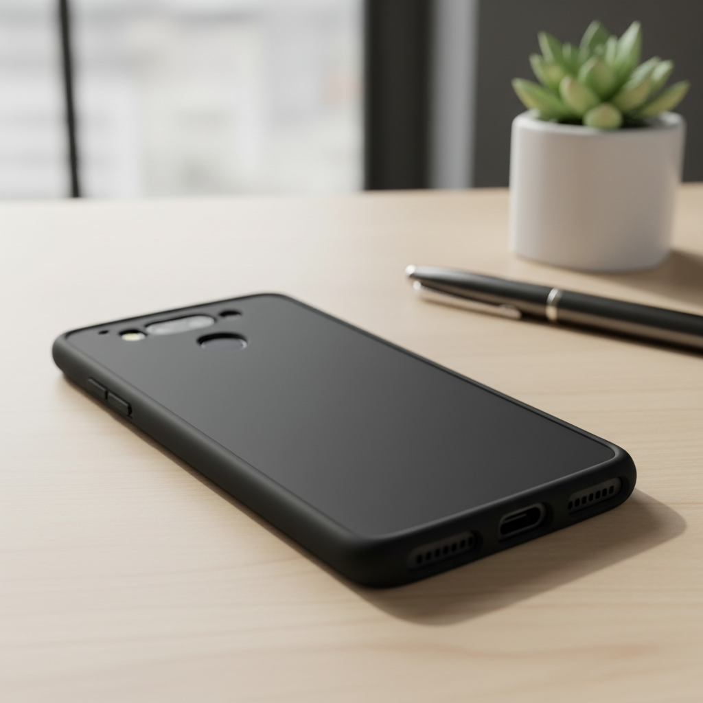 OtterBox Symmetry Series black case on LG G6 showing slim profile and port cutouts