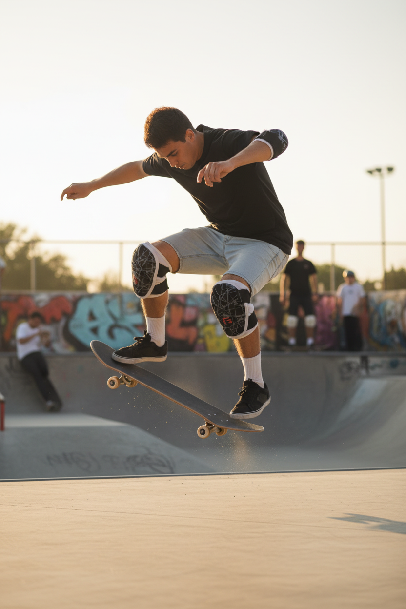 G-Form Elite 2 Elbow Guard worn by skateboarder at skate park