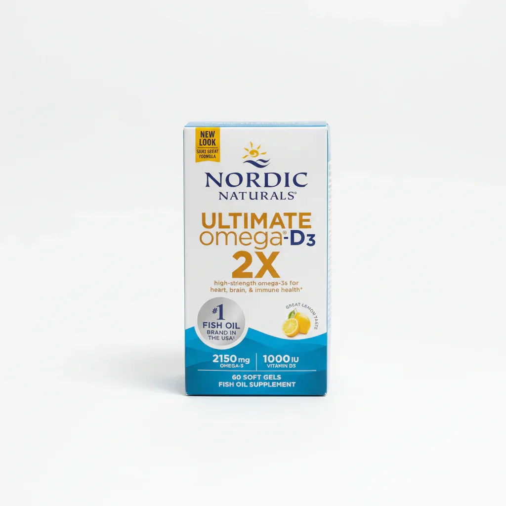 Professional dietary supplement photography focus on high-potency omega-3 vitamin D3 supplement box purity standards