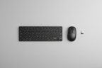 Logitech MK470 Slim Wireless Keyboard and Mouse flat lay with USB nano receiver overhead shot – More4less Outlet