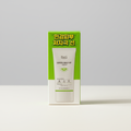 AI-generated studio image of Dr.G Green Mild Up Sun+ SPF50+ PA++++ 70 mL retail box on a warm-white surface