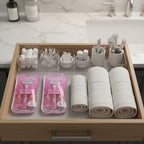 Gillette Venus Sensitive Disposable Razors 6ct in organized bathroom cabinet drawer with vanity organizers