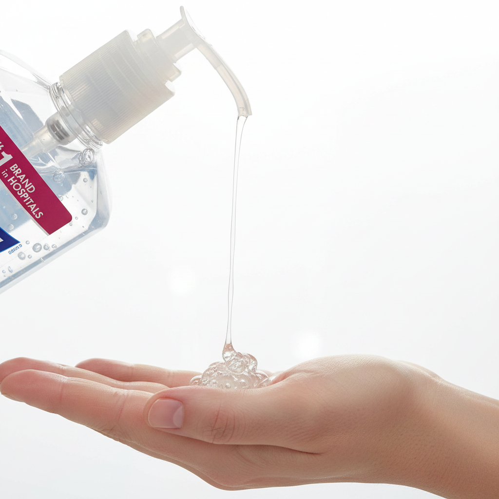 Purell Advanced refreshing gel dispensed on palm moisturizing hand sanitizer application — More4less Outlet