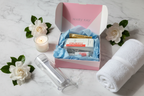 Rodan + Fields At-Home Facial Spa Kit flatlay with pink gift box on white marble - More4less Outlet