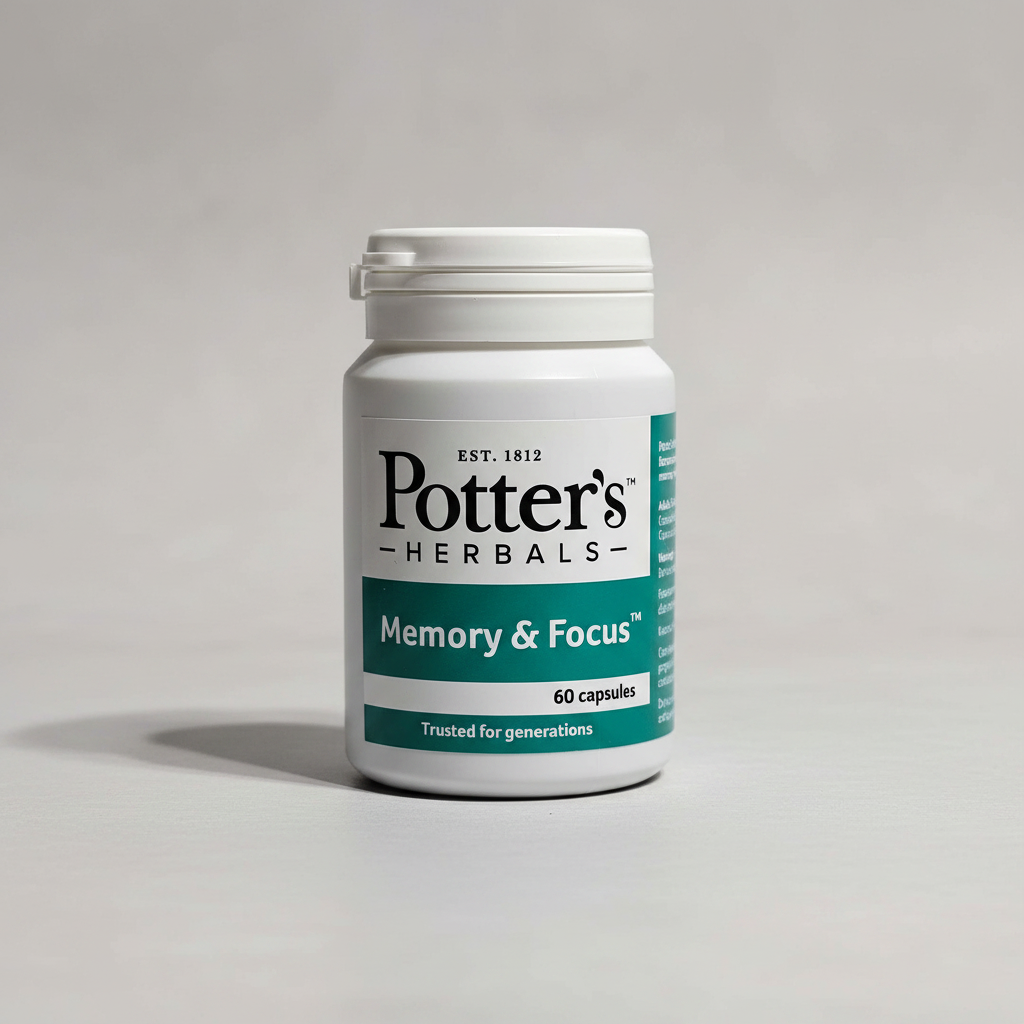 Potter's Herbals Bacopa monnieri 60 Capsules package on a neutral studio surface