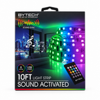 AI-generated studio photo of the Bytech 10FT Sound Activated LED Light Strip retail box