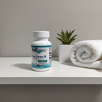 NutriCology Zinc Citrate 25 on wellness shelf with succulent and white towel – More4less Outlet