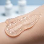 Close-up detail moisturizing alcohol hand sanitizer gel texture on skin — More4less Outlet